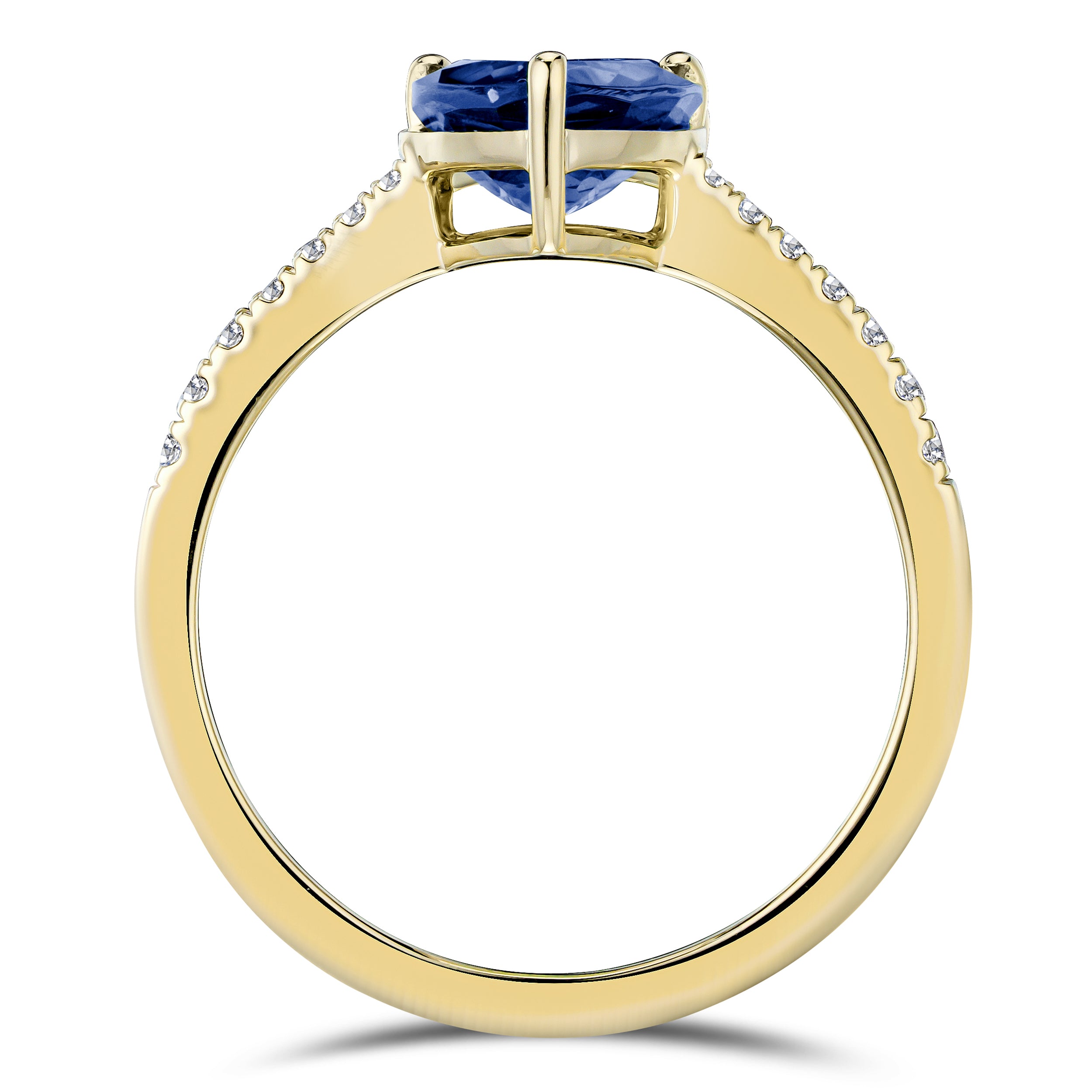 Astra 3.10ct Lab Sapphire and Diamond Shoulder Set Pear Cut Ring in 18K Gold Vermeil